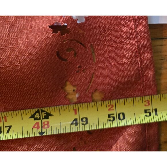 Thanksgiving Tablecloth Napkin Set cutwork leaf orange autumn holiday linens - Picture 4 of 7